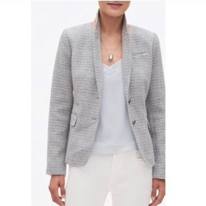 NWT Banana Republic Textured Academy Light Gray Basketweave Blazer 10